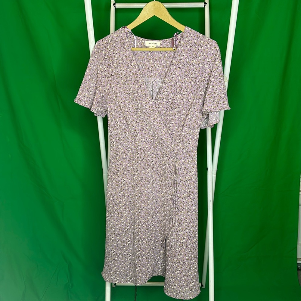 Women’s Large Purple Floral Dress, Monteau